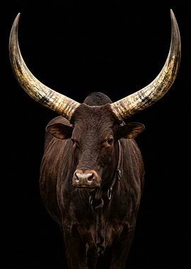 Ankole-Watusi Bull with Large Horns
