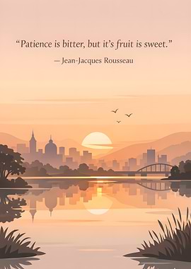 Inspirational quote over cityscape sunset