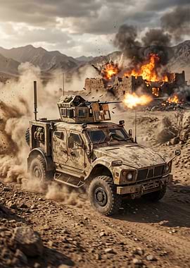 Military Vehicle in Combat