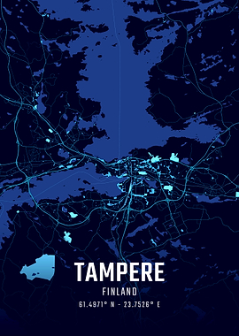 Tampere Midnight City Map