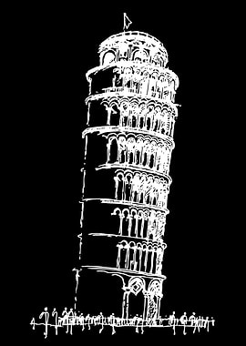 Leaning Tower of Pisa Silhouette