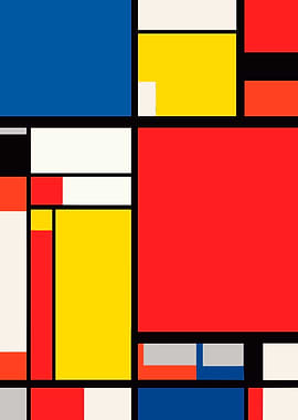 Abstract Mondrian Style Composition