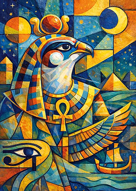 Egyptian God Horus Painting