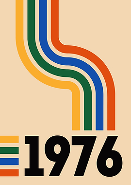 1976 Retro Stripes Poster