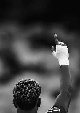 Athlete's Hand Pointing Upwards