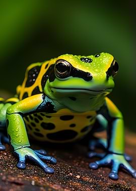 Vibrant Poison Dart Frog Close-Up