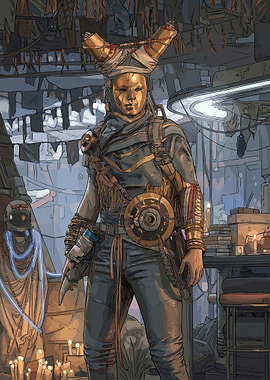 Mysterious Golden Masked Figure