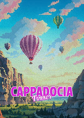 Cappadocia Balloons Turkey Mosaic Poster