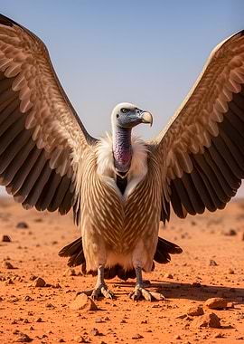 Vulture with Wings Spread
