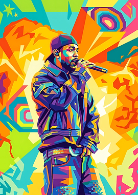 Colorful Portrait of a Rapper