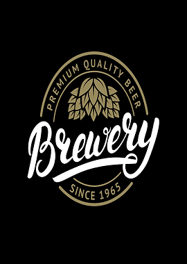 Brewery Logo with Hops and Year