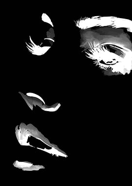 Abstract Black and White Face