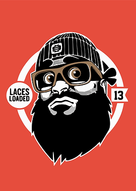 Cartoon Man with Beard and Glasses