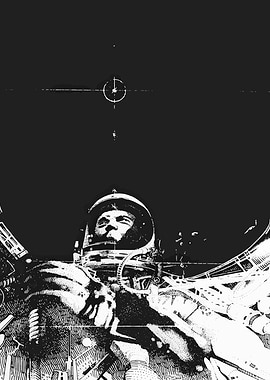 Astronaut looking up at stars