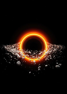 Black Hole with Accretion Disk and Asteroids