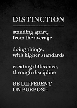 Distinction Motivational Poster