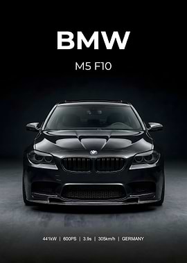 BMW M5 F10 Front View poster