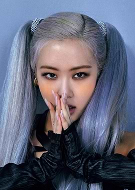 Rosé with Pigtails and Dramatic Makeup