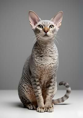 Cornish Rex Cat Posing