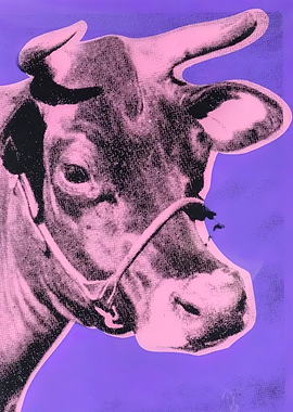 Andy Warhol Cow Portrait, andy warhol pop art