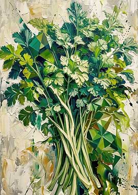 Impressionistic Parsley Bunch
