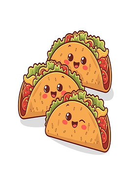 Cute Kawaii Tacos with Faces