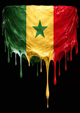 Senegal Flag Dripping