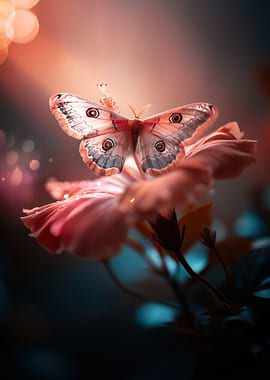 Butterfly on a Pink Flower