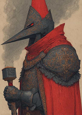 Plague Doctor Knight with Torch