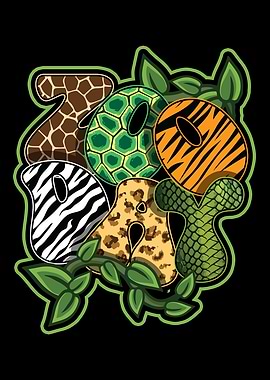 Zoo Animals Text Art