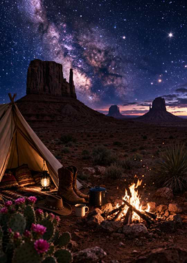 Desert Camping Under the Milky Way