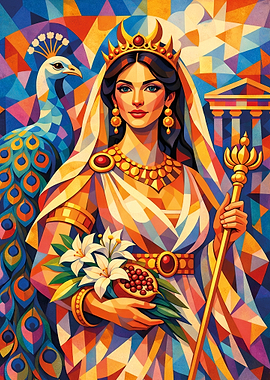 Goddess Hera with Peacock