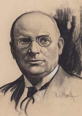 Portrait of a Bald Man with Glasses
