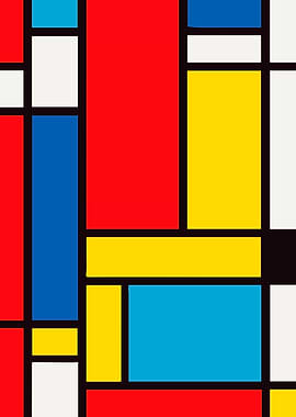 Mondrian Style Abstract Art