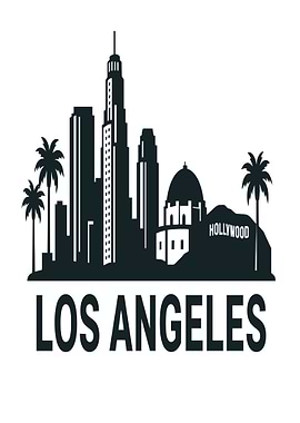 Los Angeles Skyline Silhouette