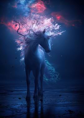 Magical Unicorn with Tree Mane