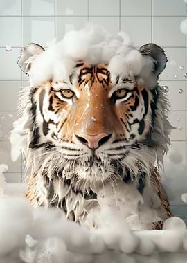 Tiger in a Bubble Bath