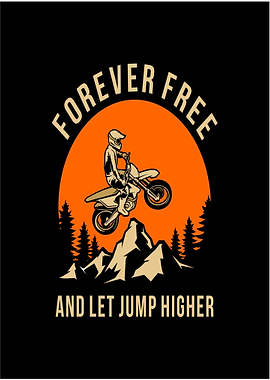 Motocross Rider Jumping Over Mountains