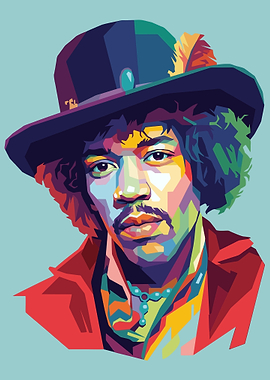 Jimi Hendrix Pop Art Portrait