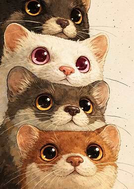 Stack of Adorable Kittens