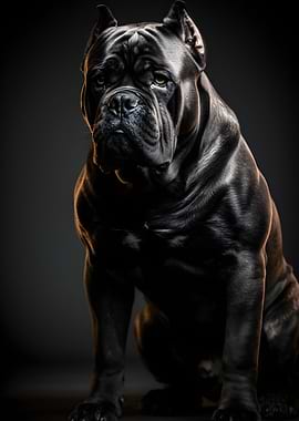 Majestic Black Cane Corso Dog