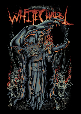 Grim Reaper with Book and Skeletons