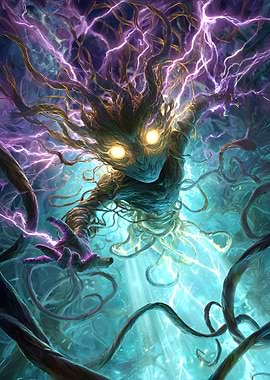 Mystical Tree Creature with Lightning