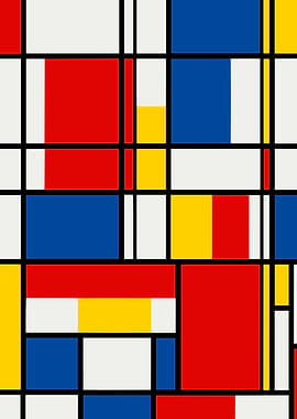 Mondrian-style abstract geometric art