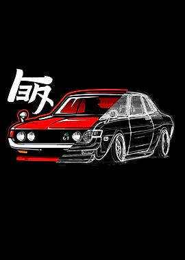 Retro Japanese Car Illustration