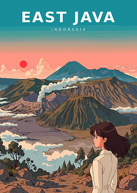 East Java Indonesia Anime Landscape