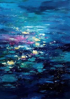 Abstract Water Reflection Painting