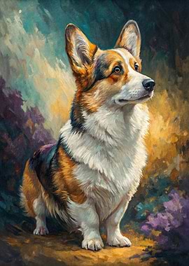 Corgi Portrait Painting
