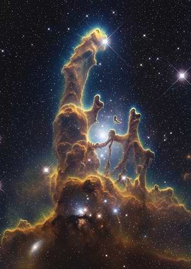 Pillars of Creation Nebula Space Galaxy