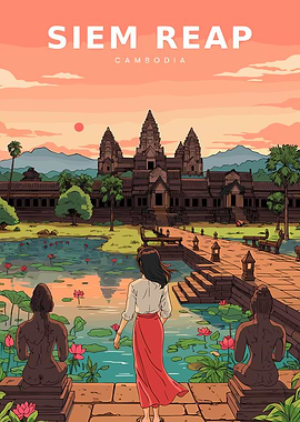Siem Reap Angkor Wat Travel Poster